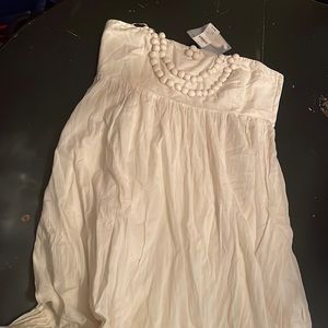 Gap Cream strapless or options with straps cream dress.